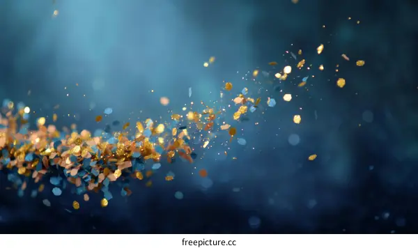 Celebration Confetti Background in Blue and Gold