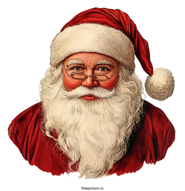 [Transparent Background PNG]Santa Claus Portrait Illustration
