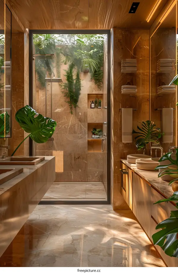 Modern Bathroom: Fusion of Nature and Comfort