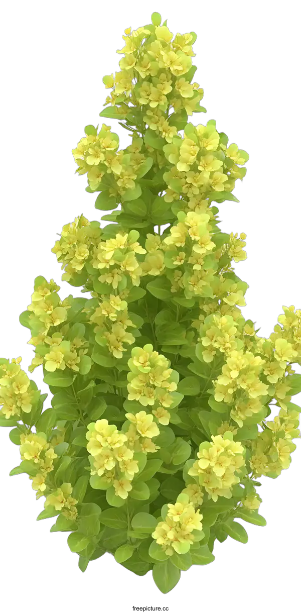 [Transparent Background PNG]3D Model Yellow Flowers Green Bush Plant
