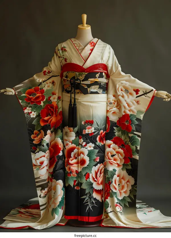 A kimono with a floral pattern