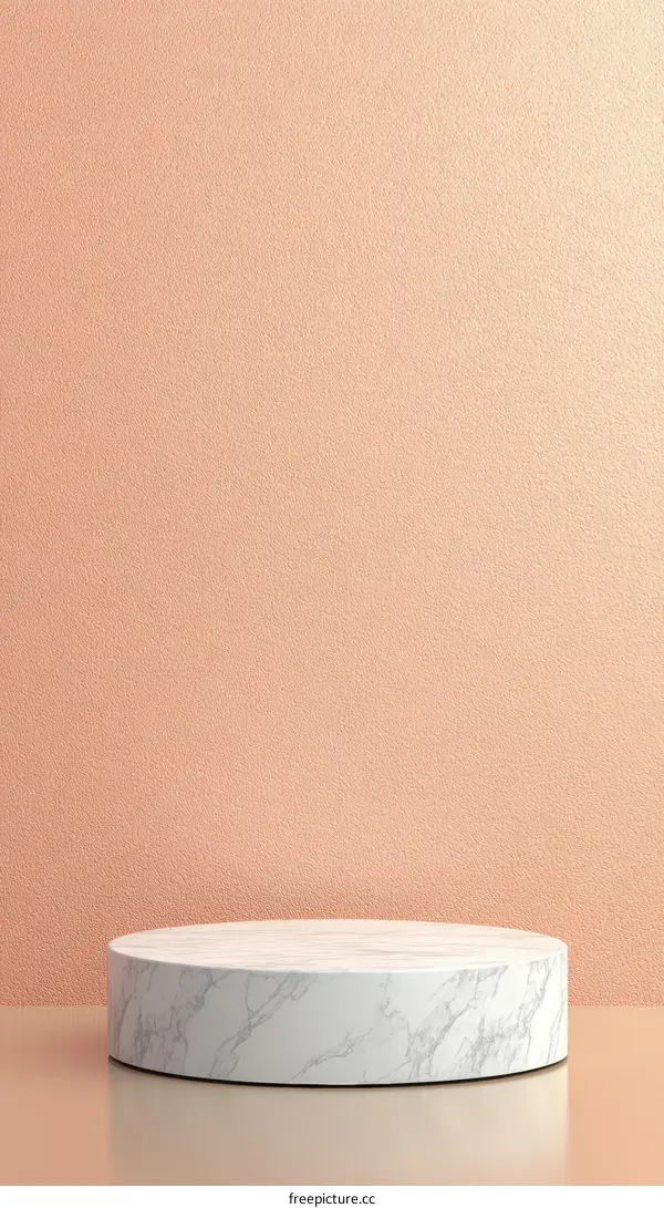 Marble Display Podium Against a Pastel Background