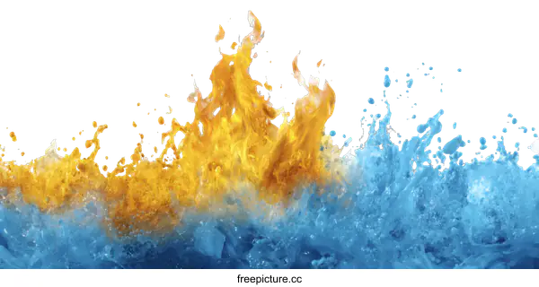 [Transparent Background PNG]Abstract Fire and Water Collision