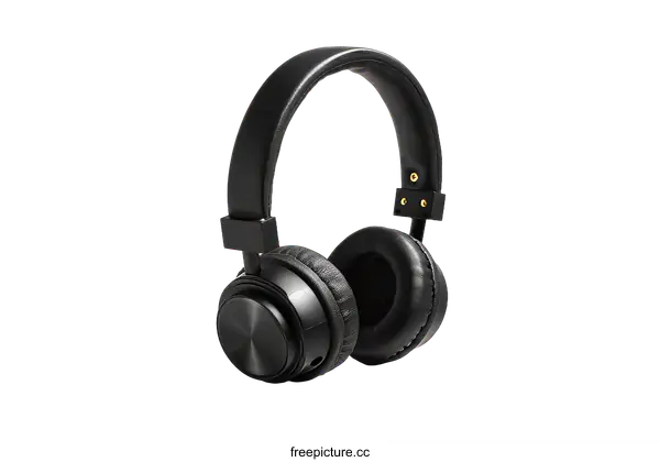 [Transparent Background PNG]Black Over-Ear Headphones on White Background