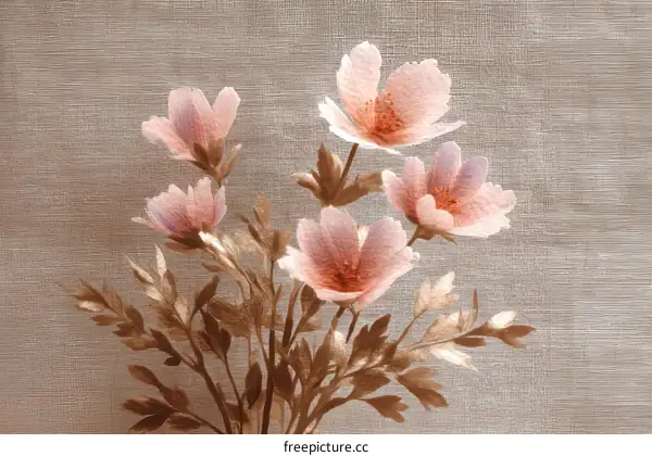 Delicate Floral Design on Textured Background
