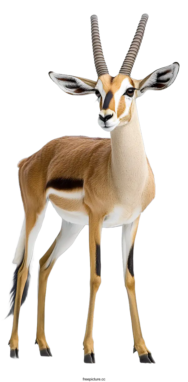 [Transparent Background PNG]Standing Dorcas Gazelle With White Background