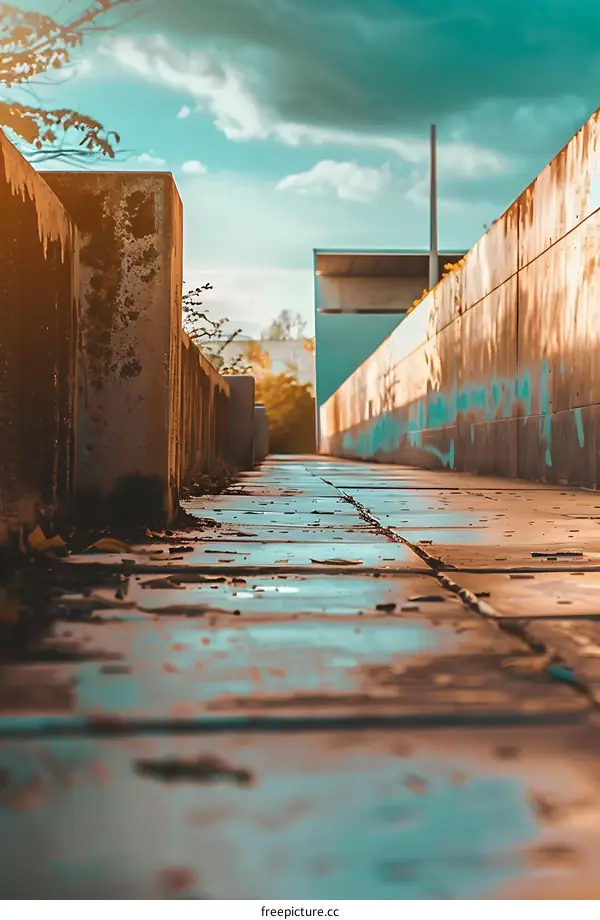 Concrete Pathway With Blue Sky