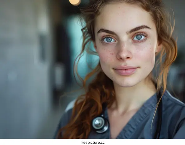 portrait of a young female doctor smiling