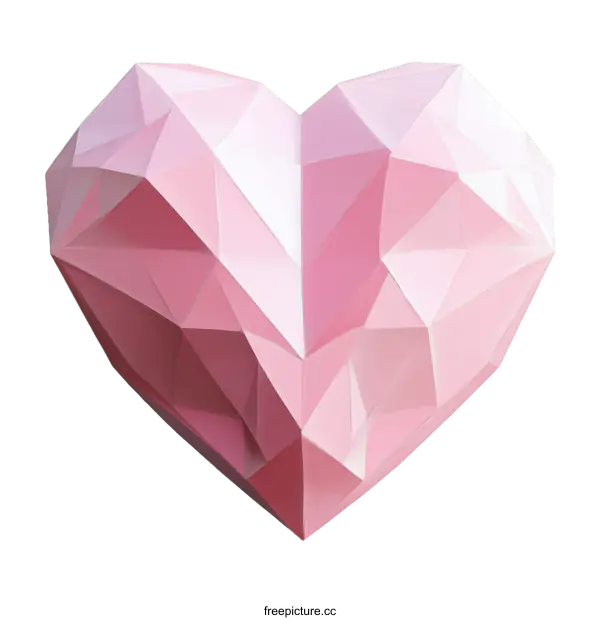 [Transparent Background PNG]Geometric Pink Heart Design Illustration