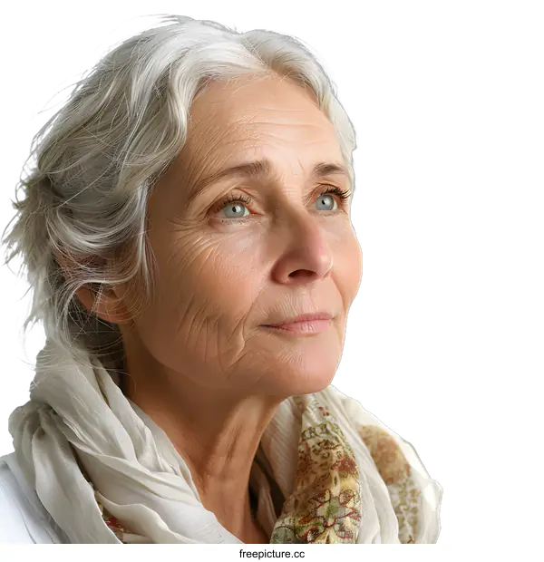 [Transparent Background PNG]portrait of an elderly woman