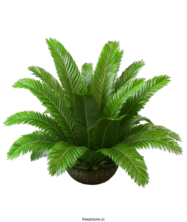 [Transparent Background PNG]Green Indoor Plant with Leaves in a Pot