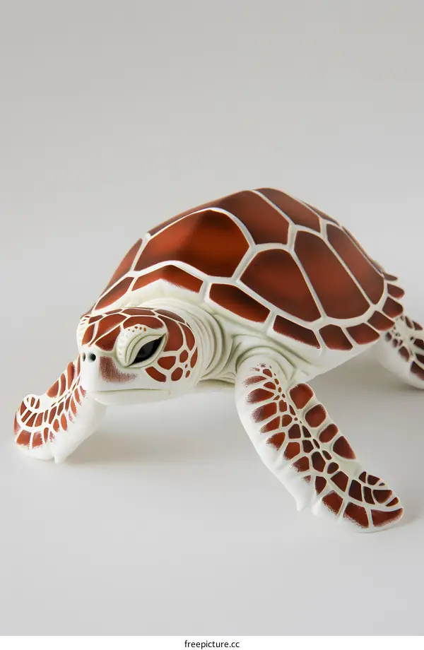White and Brown Ceramic Turtle Figurine