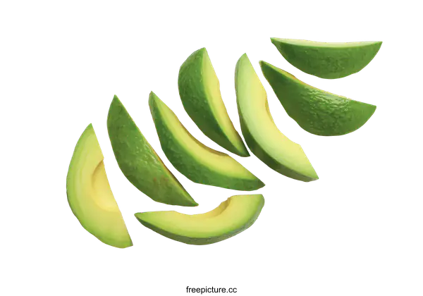 [Transparent Background PNG]Sliced Avocado Displayed on White Background
