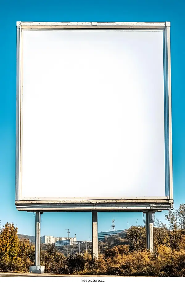 Blank Billboard With Blue Sky Background