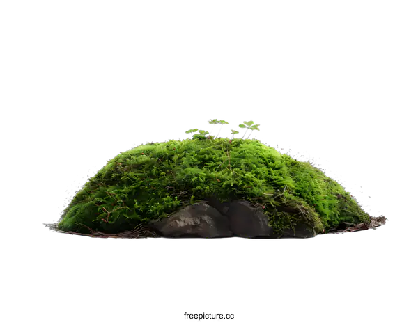 [Transparent Background PNG]Green Mossy Hill Isolated On White Background