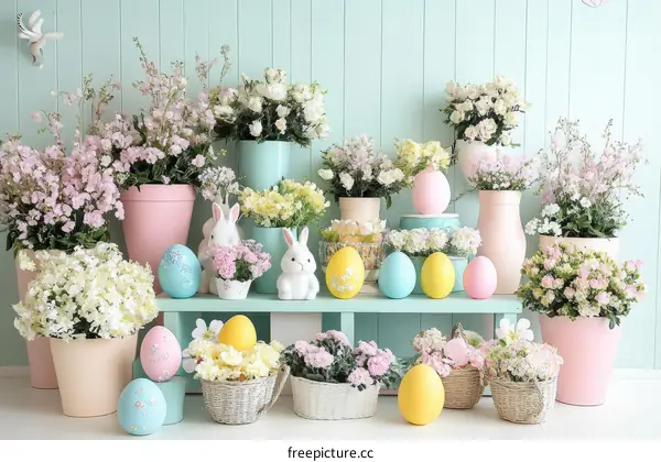 Pastel Easter Floral Arrangement Display