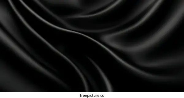 Black Satin Fabric Texture Close-up