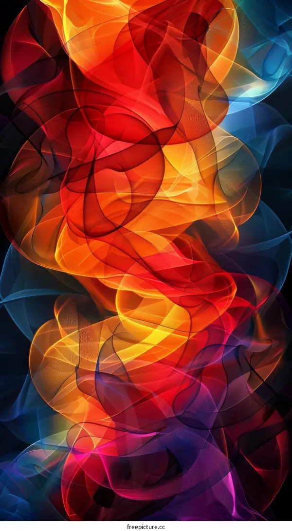 Abstract Colorful Flowing Lines Artwork