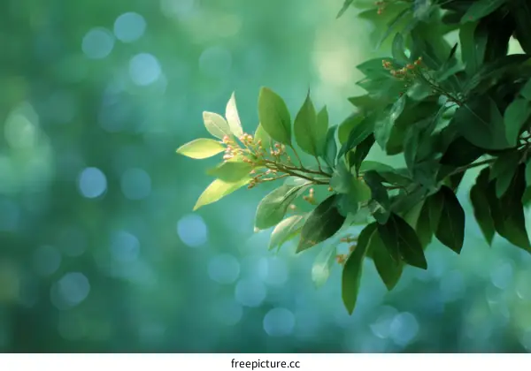 Fresh Green Leaves in Natures Embrace