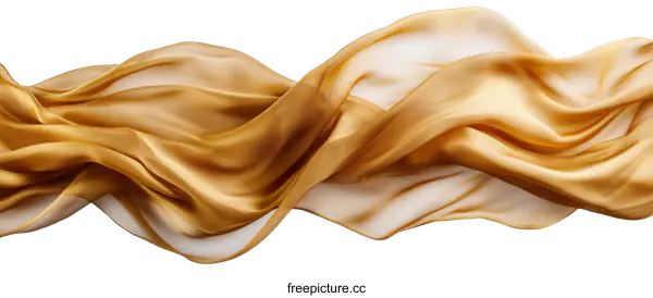 [Transparent Background PNG]Golden Fabric Drape Texture