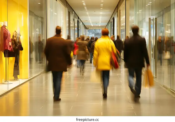 Busy Shopping Mall Interior