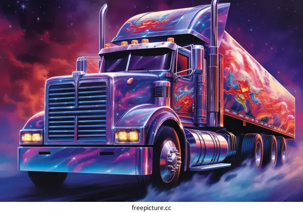 Retro Sci-Fi Truck Illustration