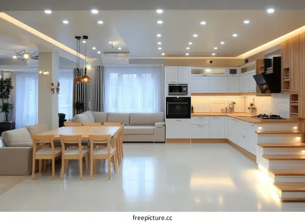 Modern Open-Concept Kitchen and Dining Area