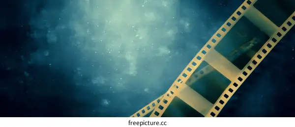 Vintage Filmstrip on a Cosmic Background