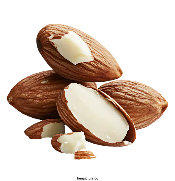 [Transparent Background PNG]Close-up Almonds  Aromatic  Healthy Nuts