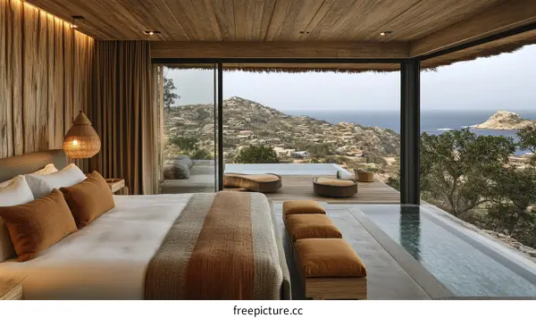 Luxury Seaside Bedroom with Panoramic Ocean View