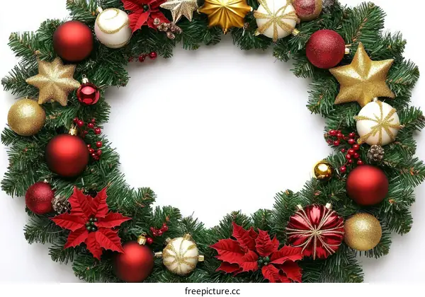 Christmas Wreath Decorated with Ornaments