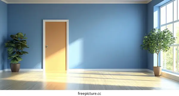 Empty Room with Light and Plants