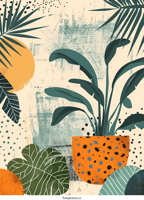 Tropical Leaf and Plant Abstract Art