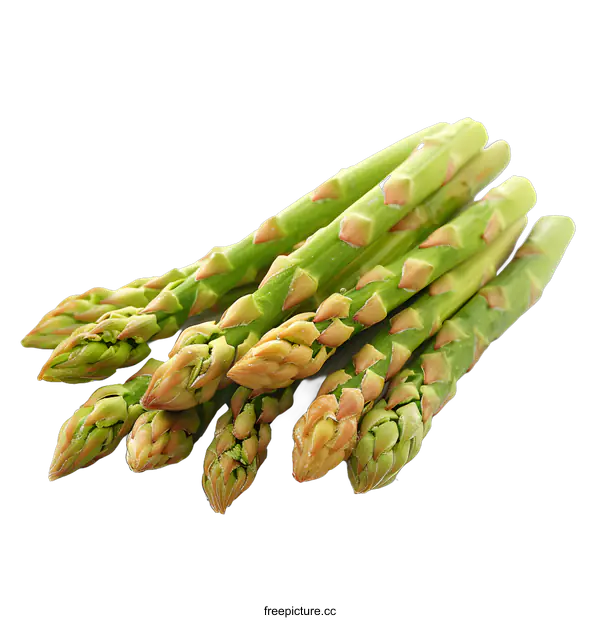 [Transparent Background PNG]Fresh green asparagus isolated on white background