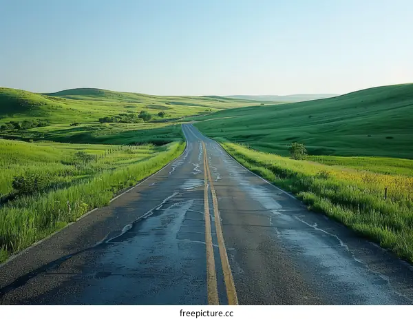 Long and Winding Road in Prairie Grasslands