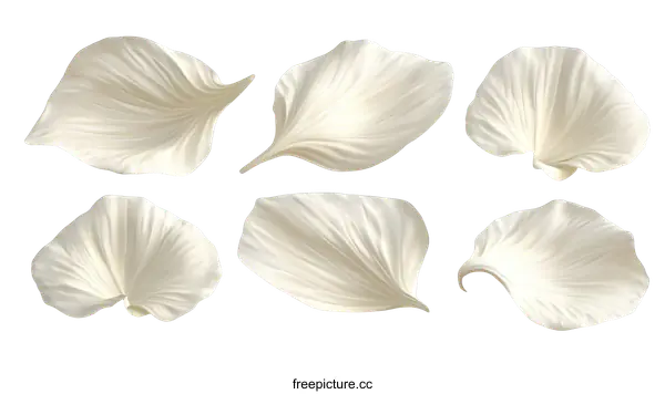 [Transparent Background PNG]Realistic White Flower Petals Illustration