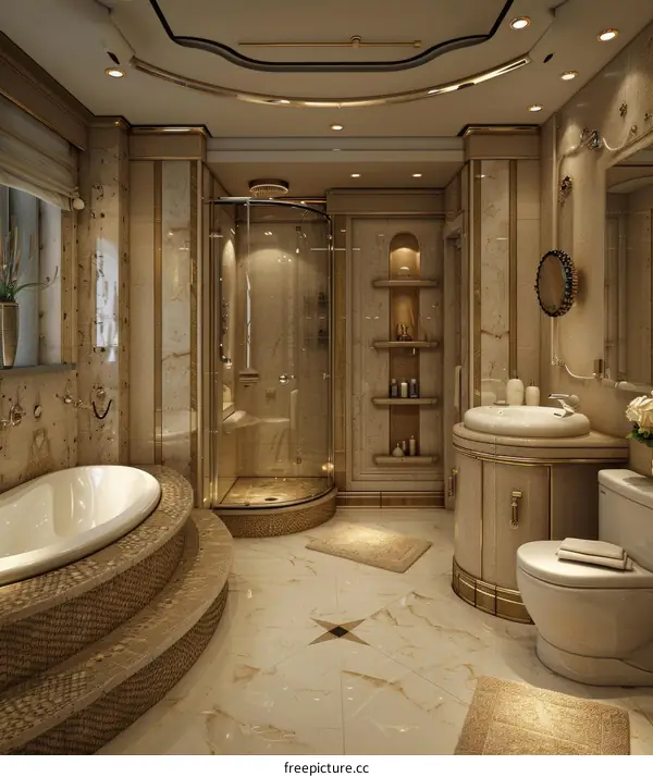 Luxury Gold-toned Bathroom Interior Design
