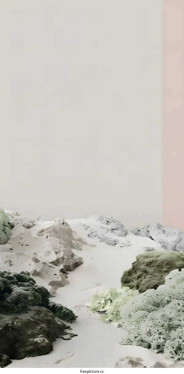 Abstract Green and White Landscape