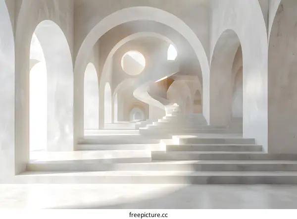 Architectural Grandeur: Arched Corridor