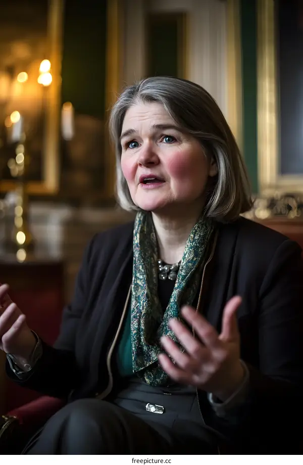 Portrait of a Caucasian Woman in a Formal Setting