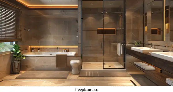 Lavish Hotel Ensuite Bathroom with Elegant Interior Design