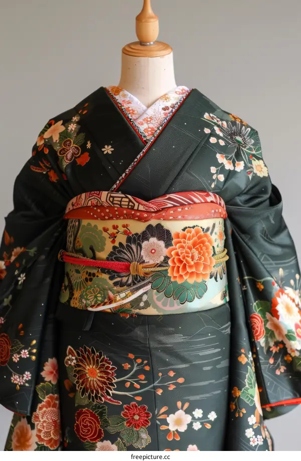 A kimono with a floral pattern