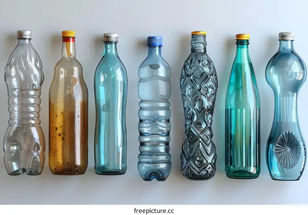 Different Types of Glass and Plastic Water Bottles