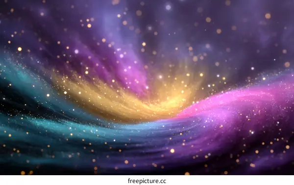 Abstract Colorful Sparkling Cosmic Background