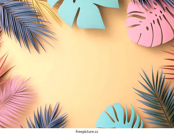 Tropical Leaves Summer Background