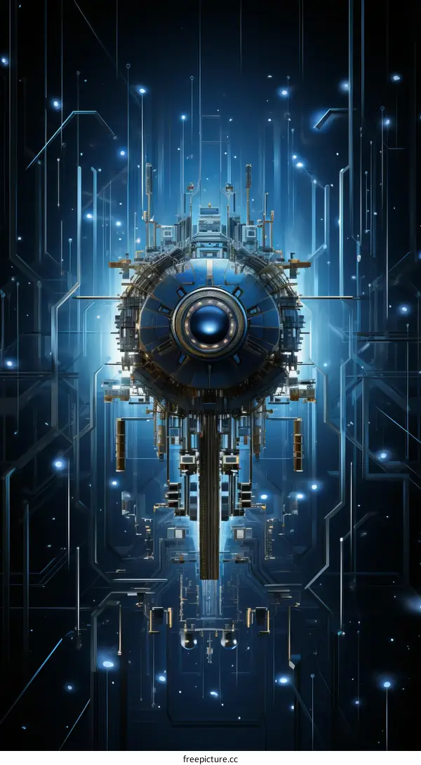 Blue Sci-Fi Eye Illustration