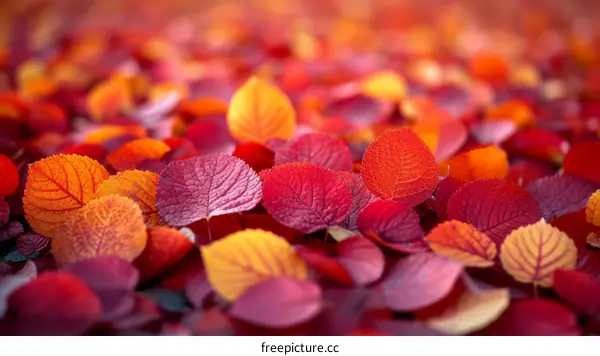 Colorful fallen leaves on the ground