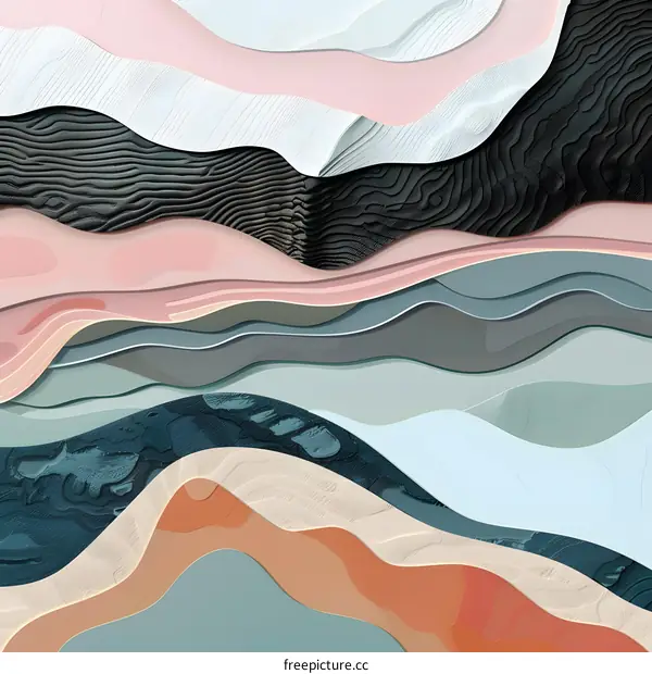 Abstract Paper Cut Art Landscape Background