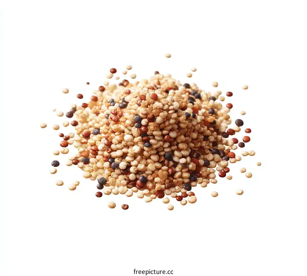 Assorted Quinoa Grain Heap Closeup