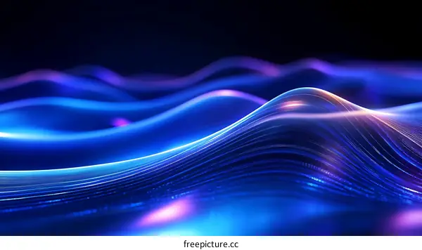 Abstract Blue and Purple Digital Waves